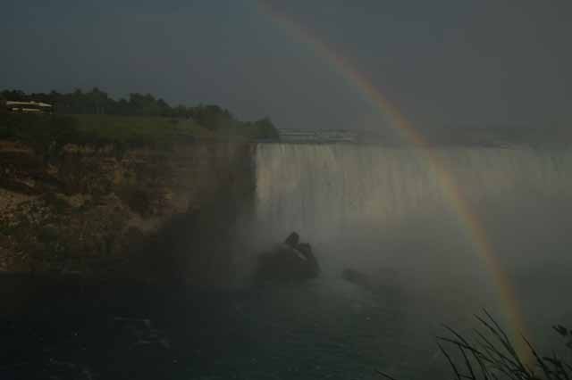 a rainbow over the Falls